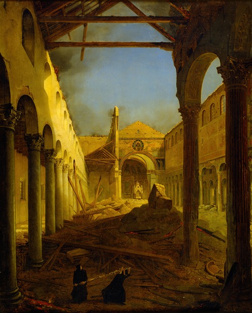 The Church Of San Paolo Fuori Le Mura The Day After The Fire Of 1823 (1825)