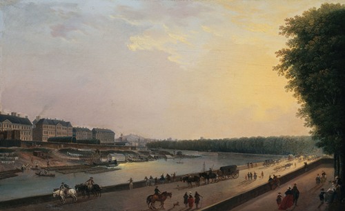 La Seine à la Grenouillère ; vue prise de la terrasse du bord de l’eau aux Tuileries