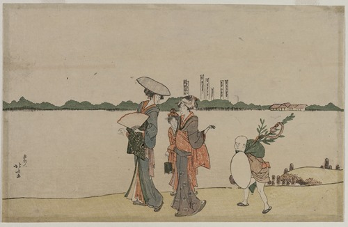 Women and Children Walking Along the Sumida River (early 1800s)