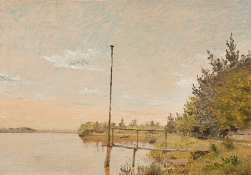 View from Dosseringen near the Sortedam Lake Looking Towards Nørrebro. Study (1836 - 1840)