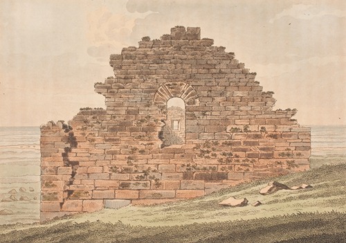 Kirkeruin på Grønland. Illustration til W.A. Graah. Undersøgelsesrejse til østkysten af Grønland 2