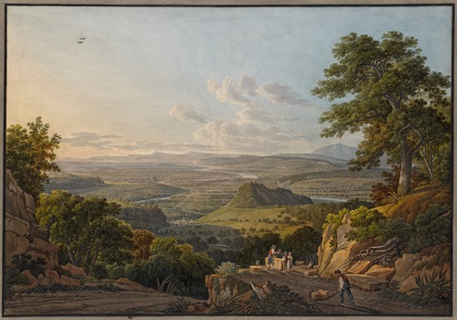 Blick vom Muttenzer Steinbruch auf Basel (‘Environs de Bâle. prise sur la Carriere de Muttentz’)