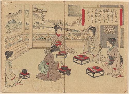 Manner of Eating a Meal, from Pictures of Female Manners (Onna Reishiki Zuga)