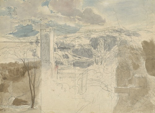 Ruins of a Fortified Tower among Wooded Hills (recto)