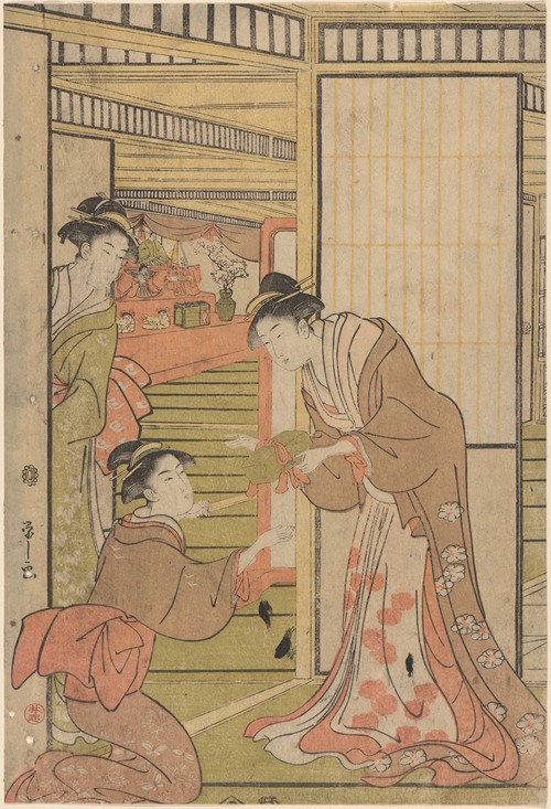 Three Women at Open Door (late 18th century - early 19th century)