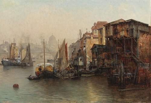 A View of the Thames, in the Background St. Paul’s Cathedral