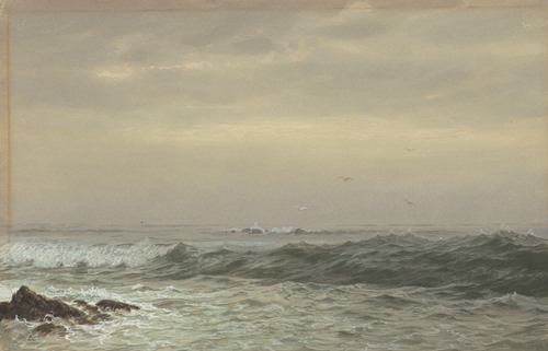 Rocks and Breaking Waves (c. 1870s)