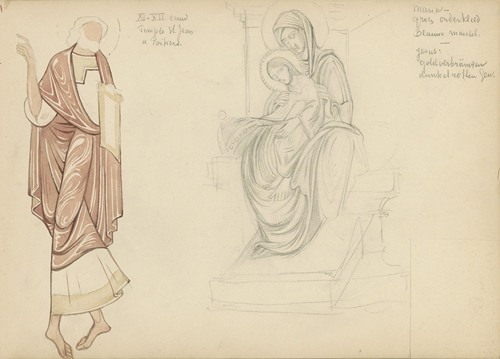 Muurschilderingen in het Baptisterium van Sint Johannes te Poitiers