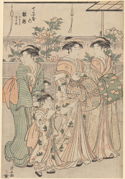 Peonies on Nakanochô Street in Yoshiwara Gay Quarters (Nakanochô no Botan)