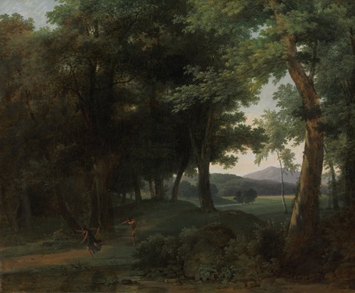 Jean-Victor Bertin French Neoclassical Italianate Landscape with River