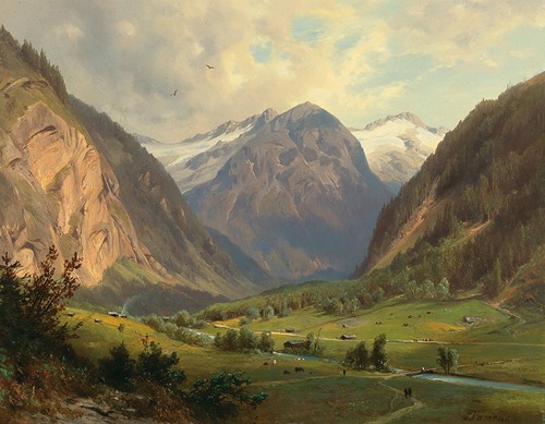 Das Kötschachthal mit dem Böcksteinkogel mit der Himmelswand bei Wild, Bad Gastein