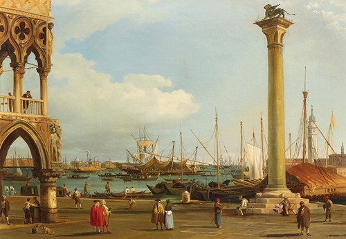 Venice, a view of the Bacino di San Marco from the Piazzetta
