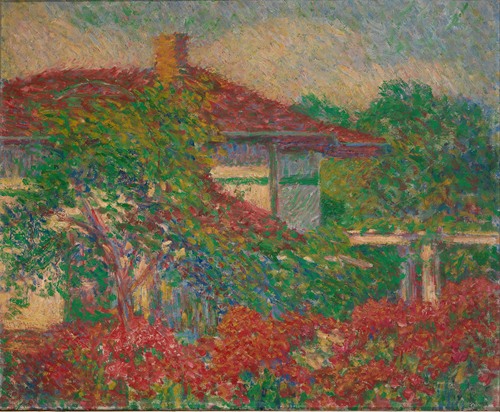 (Landscape With Red Roof Building) (ca. 1880-1910)