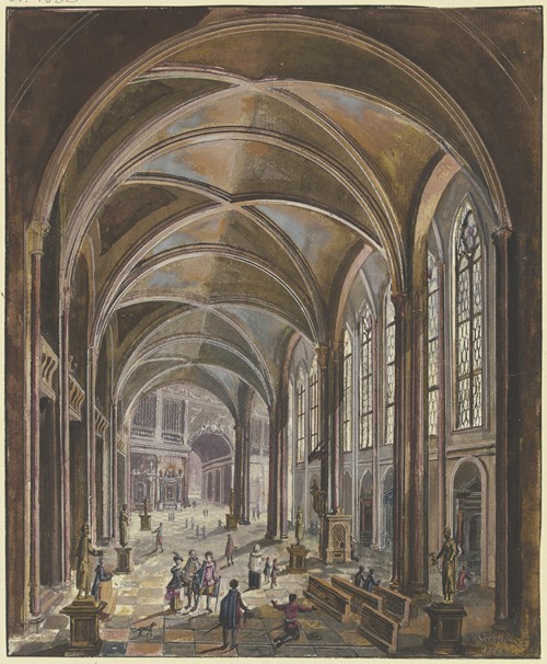 Blick In Ein Kircheninneres Mit Gotischen Fenstern Und Barockausstattung