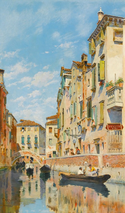 Gondolas On A Venetian Canal