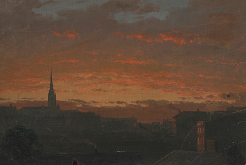 Sunset at Hudson, New York (ca. 1860)