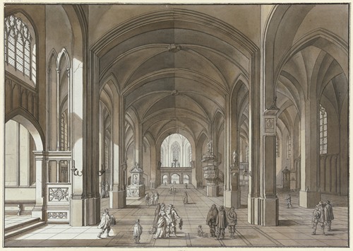 Blick auf Lettner und Chor einer dreischiffigen gotischen Kirche