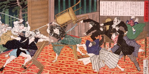 A Picture of the News from Kagoshima (Attack at School) (1877)