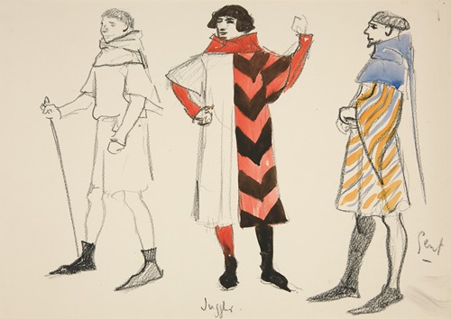 Juggler and Gent, costume sketch for Henry Irving’s Planned Production of King Richard II