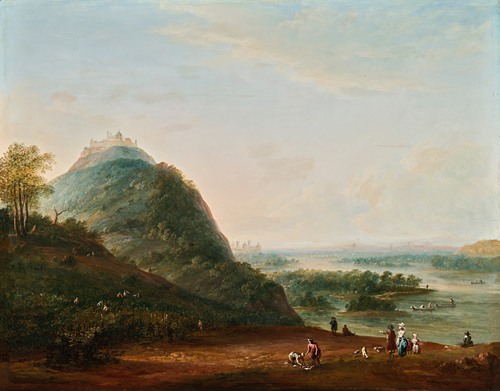 Weinernte vor Wien mit Blick nach Klosterneuburg, den Leopoldsberg, Bisamberg und Korneuburg