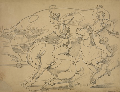 The goddess of hunting, at the request of Pallas Columbia, accustoms Teddysses to the perils of the chase