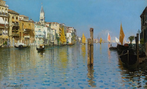 View Across The Grand Canal From Dorsoduro With The Bell Tower Of San Marco 