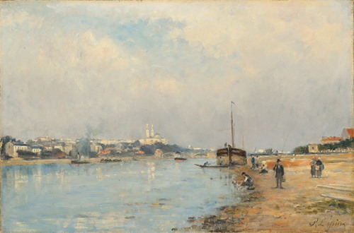 La Seine. Le Trocadéro et le pont de Grenelle, vus du quai de Javel