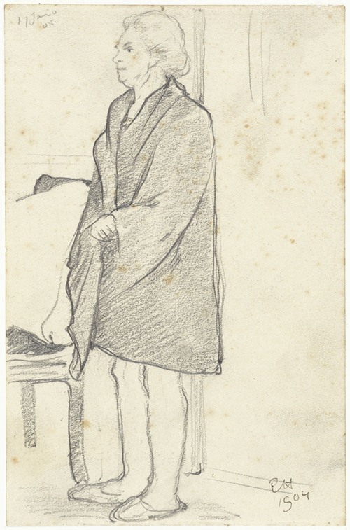 Staande vrouw op sloffen (Mevrouw van der Schalk-van der Hoeven)
