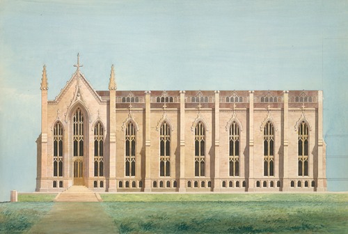 Design for the North Wing of the Library and Chapel Building at the University of Michigan, Ann Arbor