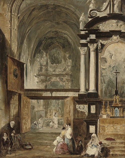 The interior of Santa Maria Gloriosa Del Frari, Venice (1866)