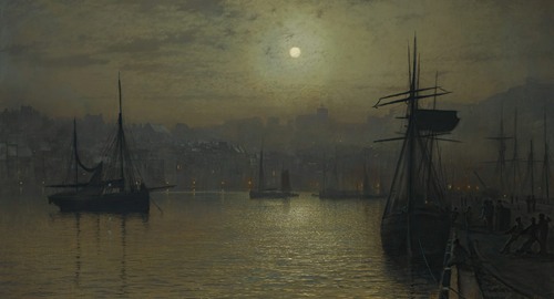Old Scarborough, Full Moon, High Water (1879)