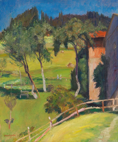 Alte Obstbäume hinter dem Haus