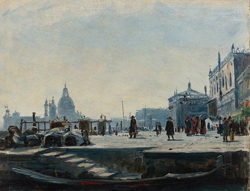 View Of The Riva Degli Schiavoni, Venice, Looking West Towards The Palazzo Ducale And The Punta Della Dogana