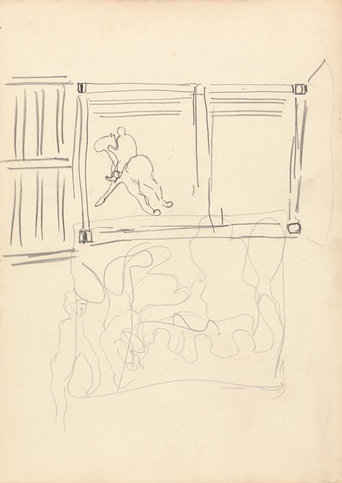 Cave of the Golden Calf; Design for a Decorative Panel, Horse and Rider
