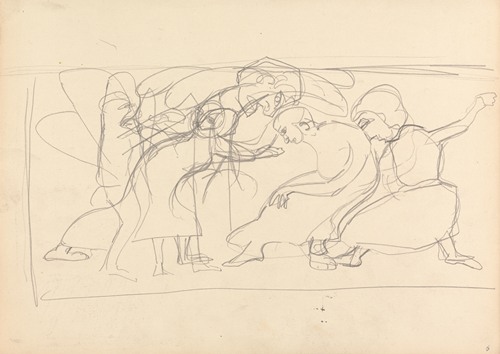 Cave of the Golden Calf; Study for Decorative Panel, Worshippers (1912)