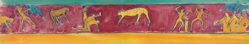 Cave of the Golden Calf; Study for Mural of Calf and Worshipping Figures