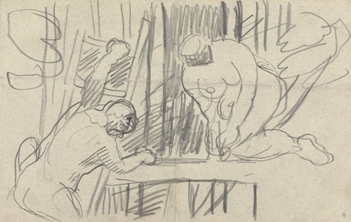 Cave of the Golden Calf; Study of a Tree House with Primitive People