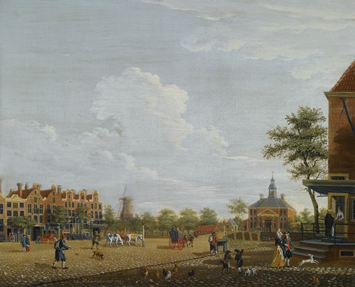 Amsterdam, A View Of The Weesperplein With The Weesperpoort, The Corn Mill ‘het Fortuyn’ On The Fortification Weesp In The Background