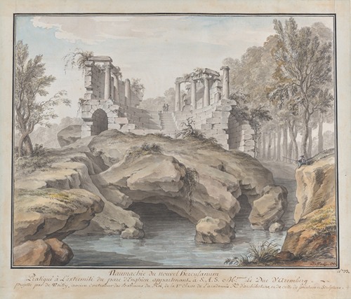 Design for a Naumachia, in the gardens at Chateau d’Enghien, Belgium