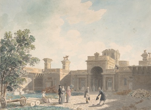 The Entrance Portico of the Château d’Anet, seen from the interior of the courtyard