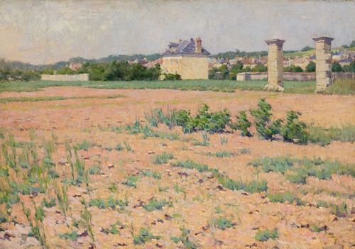 French Country Landscape with Houses in the Distance (circa 1890-1910)