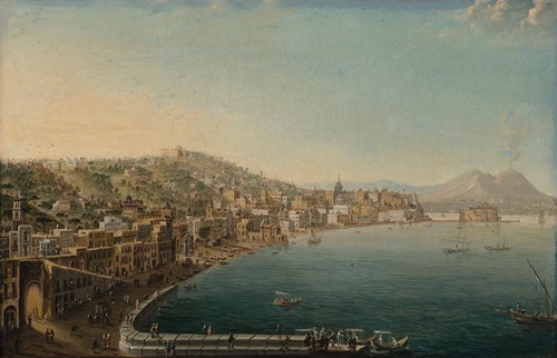 The Riviera di Chiaia, Naples, from the Convento di Sant Antonio, with Vesuvius beyond