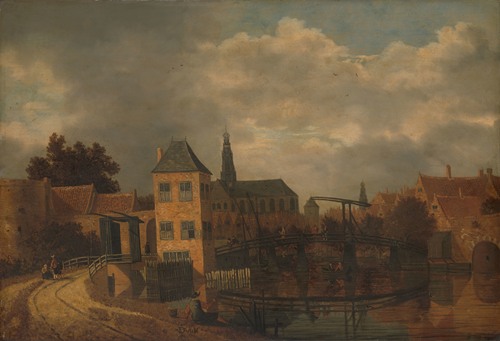 View of the Town of Haarlem, taken from the Spaarne River, showing the Eendjespoort
