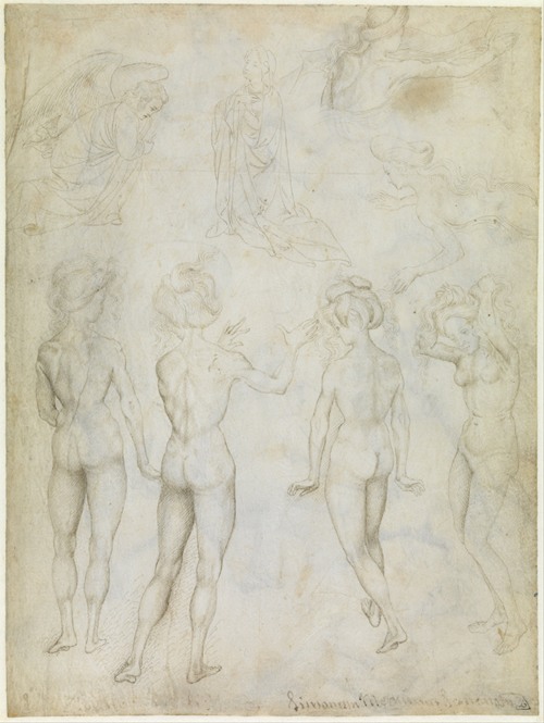 Four Studies of a Female Nude, an Annunciation and Two Studies of a Woman Swimming