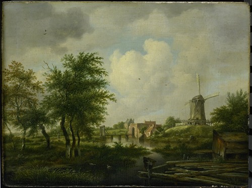 De vervallen wal te Amsterdam met de Weteringpoort, gezien over de Buitensingel