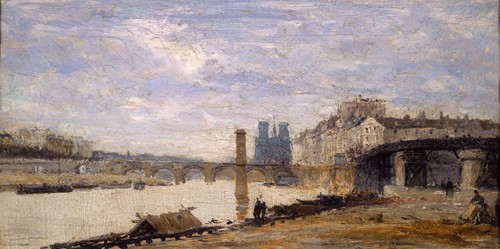 Le Pont de la Tournelle, l’Ile Saint-Louis et l’Estacade, vus de l’île Louviers.