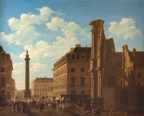 La place Vendôme et la rue de Castiglione, avec les ruines de l’église des Feuillants