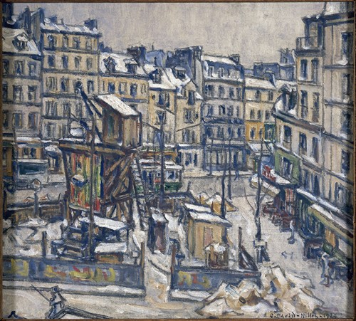 Travaux du métropolitain, à l’angle de la rue du faubourg Saint-Antoine et de la rue de Reuilly.