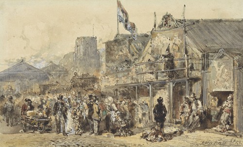 Kermis te Leeuwarden, de Oldenhove in het verschiet