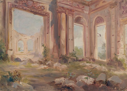 Le château de Saint-Cloud en ruines ; la salle des gardes